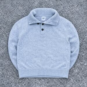 Gap Grey Henley Turtleneck Size Small Minimalist Essential Layering Soft Cotton